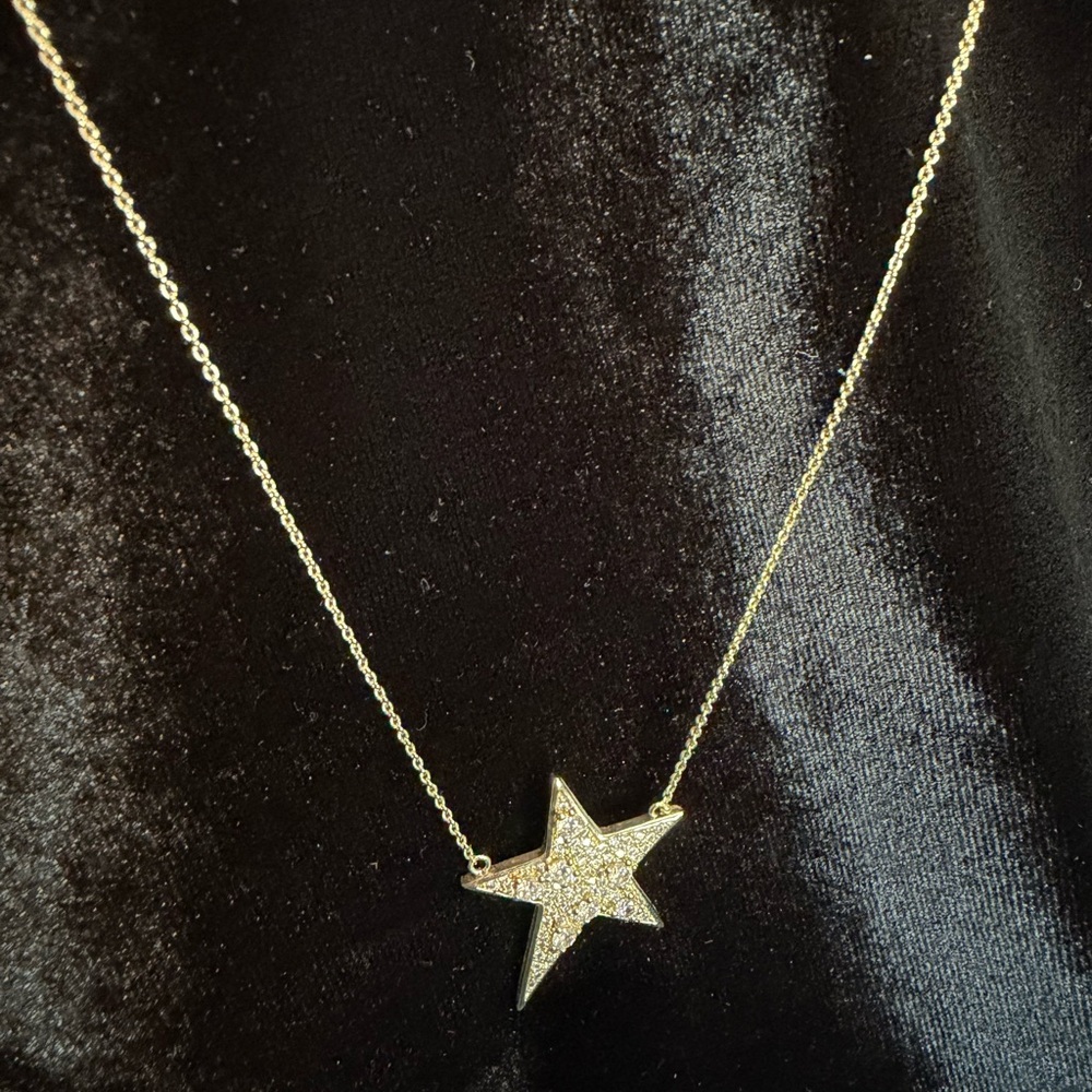 Melinda Maria Gold Star Necklace with Sparkling Accents - Picture 2 of 6